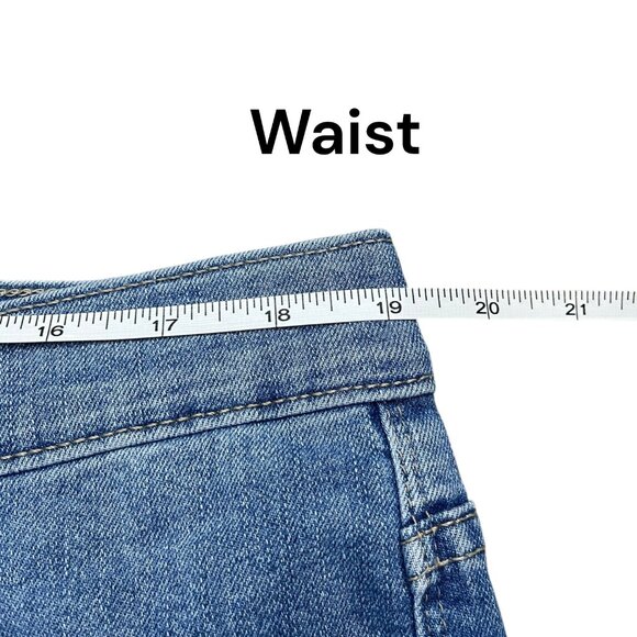 Code Bleu 16W High Rise Straight Ankle Jeans Fringe Hem Medium Wash Stretch Boho - Picture 4 of 8